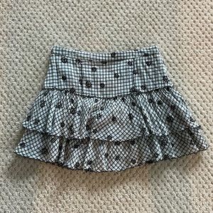 black and white flower skirt